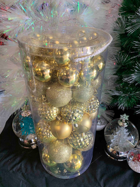 50-Piece Christmas Bauble Set – Mixed Sizes & Styles