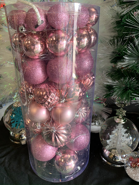 50-Piece Christmas Bauble Set – Mixed Sizes & Styles