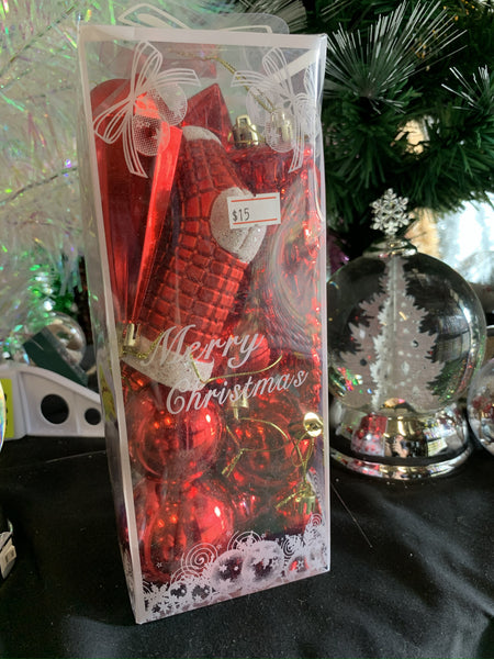 20-Piece Festive Christmas Ornament Set – Mixed Baubles & Specialty Shapes