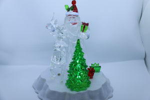 LED Christmas Tree Scene with Santa Claus