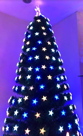 LED Star Covered Christmas Tree - Multicoloured
