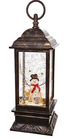 Musical Snow Globe Lantern - Snowman